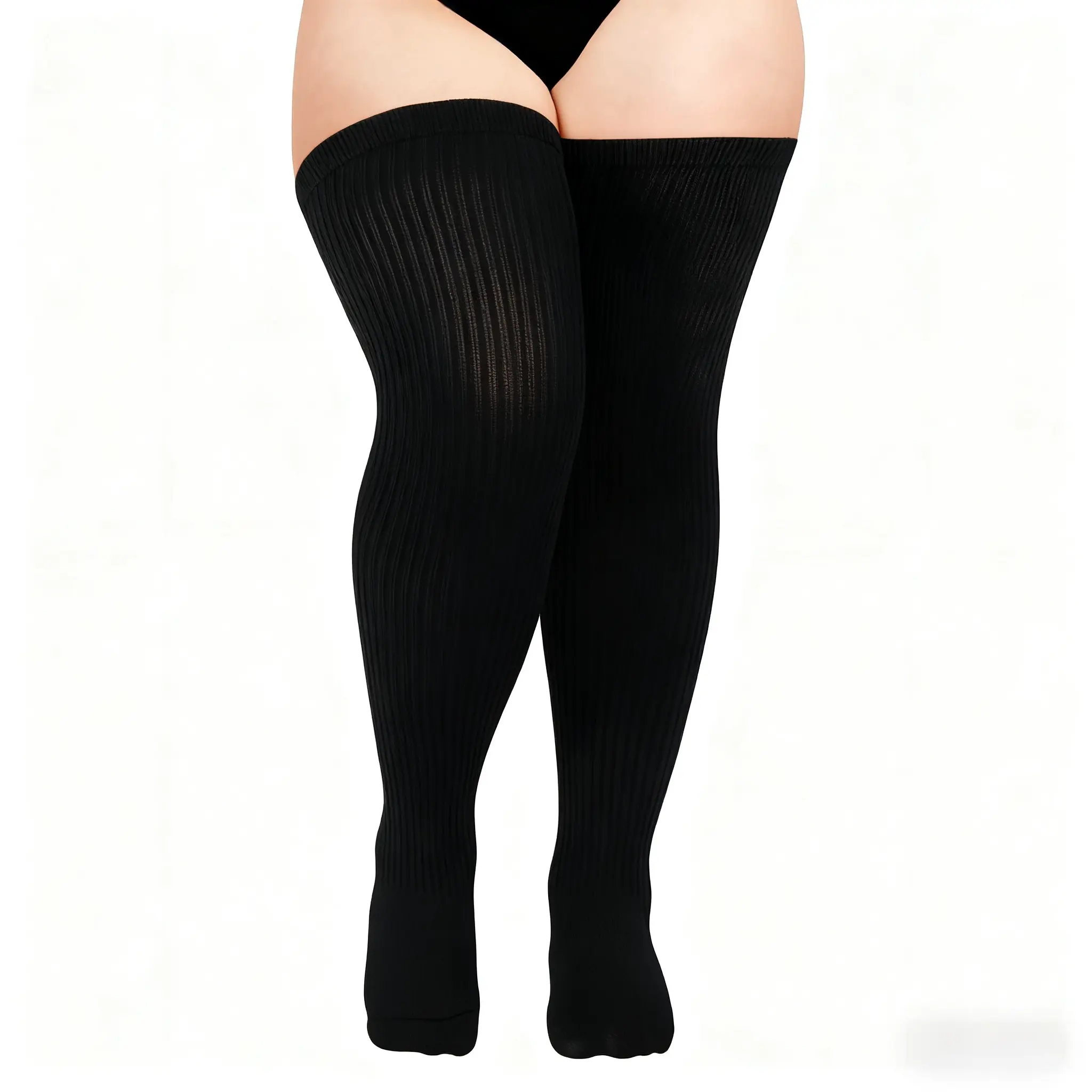 Oversized Thigh High Socks for Curvy Legs - Stretchy, No Slip & Perfect for Thick Thighs! Thighhighs