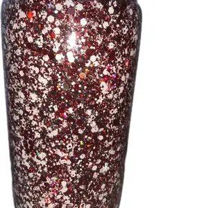 Red white pink glitter still mix cup 16oz plastic cup