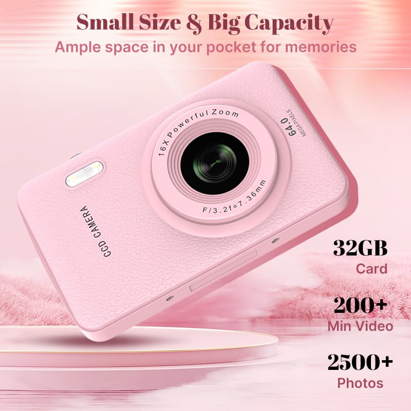 1080P Auto Focus Digital Camera, with 32GMemory Card, Compact Portable Camera, Point and Shoot Camera, 16xZoom, Device, TeenagersBeginners, Teen Girl Boy Gift 1080P Auto Focus Digital Camera, with 32GMemory Card, Compact Portable Camera, Point and Shoot Camera, 16xZoom, Device, TeenagersBeginners, Teen Girl Boy Gift