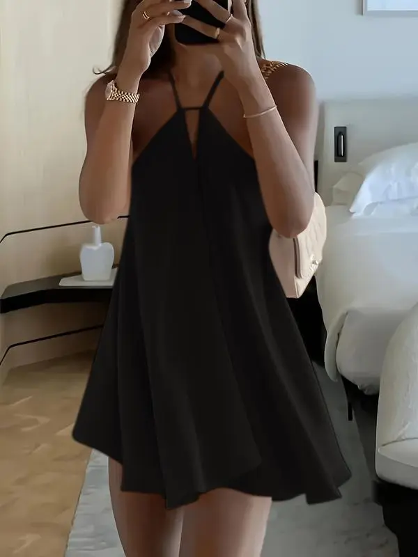 Women's Summer Halter Backless Mini Dress,Sexy A-Line Sleeveless Hollow Out Dress, BeachVacation Casual Wear, Evening Party Dresses Style Orange - TikTok Shop Women's Summer Halter Backless Mini Dress,Sexy A-Line Sleeveless Hollow Out Dress, BeachVacation Casual Wear, Evening Party Dresses Style Orange - TikTok Shop