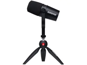 Shure MV7-K-BNDL MV7 USB Microphone with Manfrotto Pixi Mini Tripod Bundle