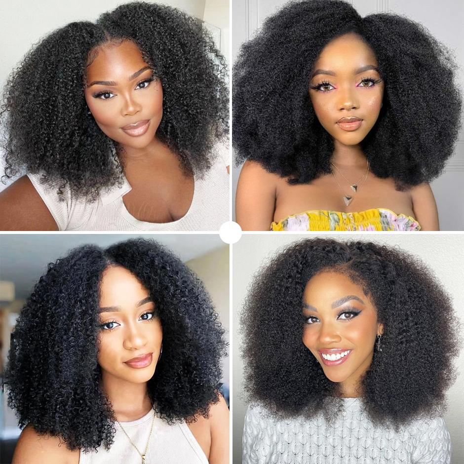 FORGIRL FOREVER Afro Curly Wear And Go Wig 7x5 Pre Cut Pre Bleached Knots Glueless Wig Quick Install Afro Curly Lace Closure Wig For Women