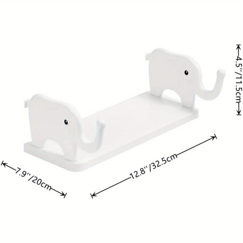 Multifunctional Elephant Shaped Storage Shelf, Cute and Convenient Elephant Storage Solution - Mini White Shelf for Kitchen, Study, Bathroom, Bedroom (Elegant White,1PC)