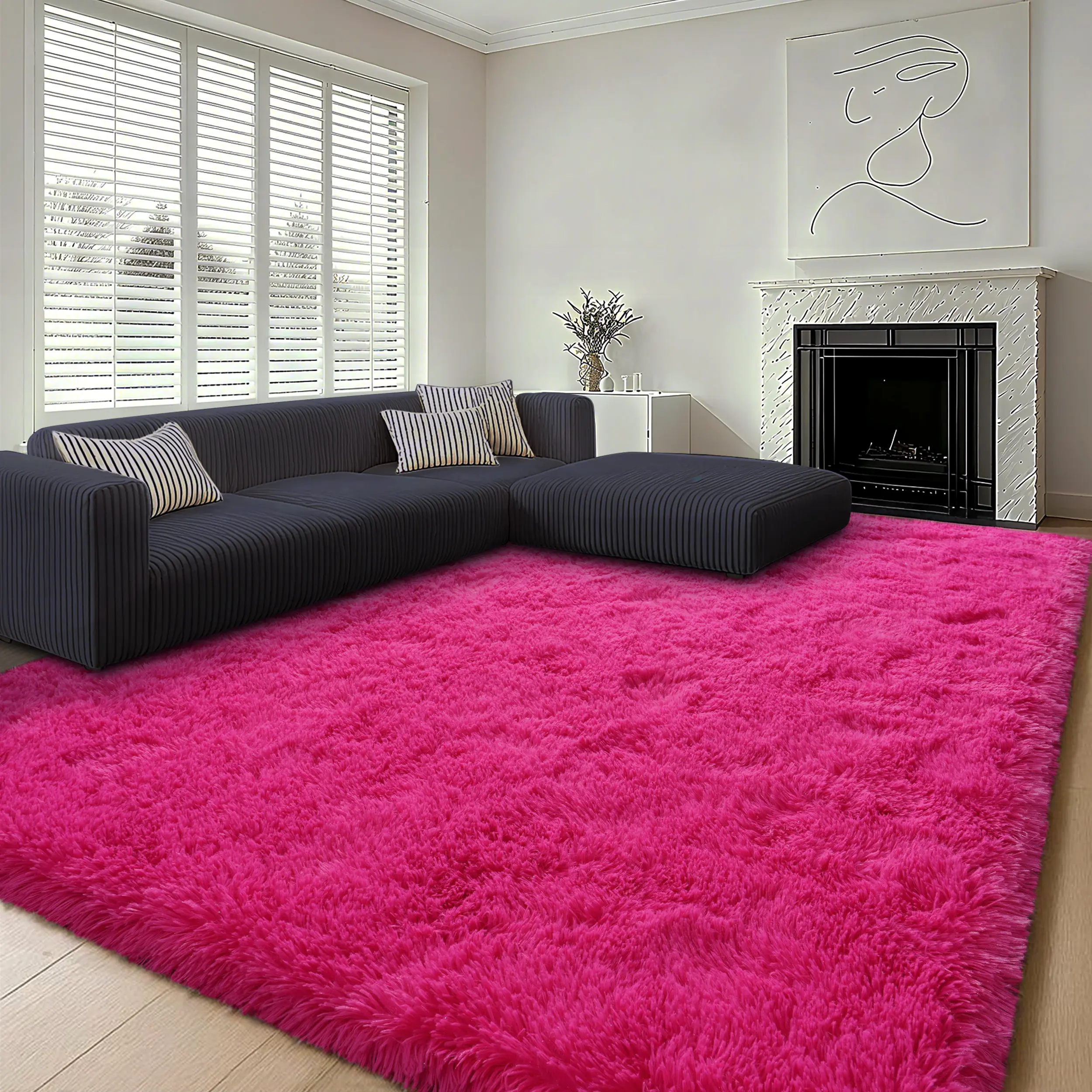【Back to School】 MUGORN Area Rugs for Bedroom,  Fluffy Soft Shag Rugs for Living Room, Small Fuzzy Plush Shaggy Carpets for Boys and Girls Dorm Room Home Decor#SummerVibes,summerwins