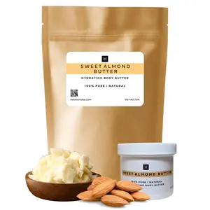 Sweet Almond Butter | Super Hydrating Body Butter for Smooth Soft Skin | Ideal for Dry & Damaged Skin | Long Lasting Moisturizing Properties
