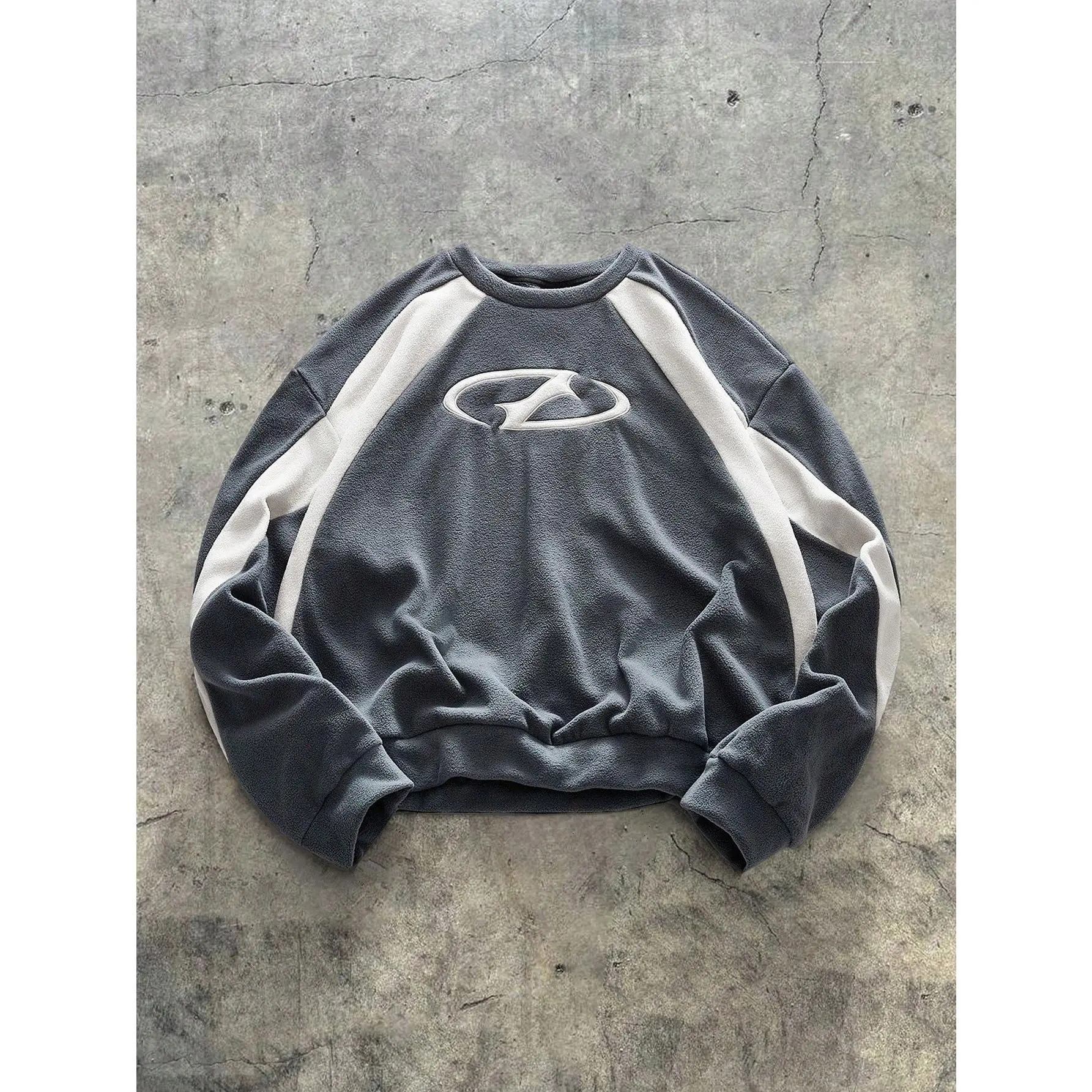 DealsForYouDays Graphic Crewneck Spring Sweatshirt Color Block Long Sleeve Thermal Pullover Tops Streetwear