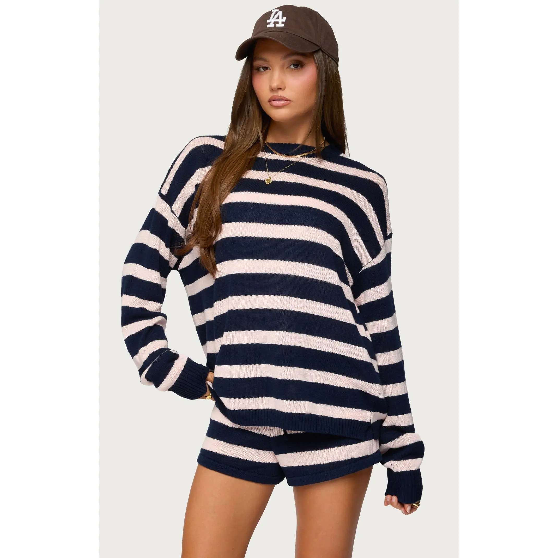 Edikted Women's Amaris Oversized Striped Knit Sweater