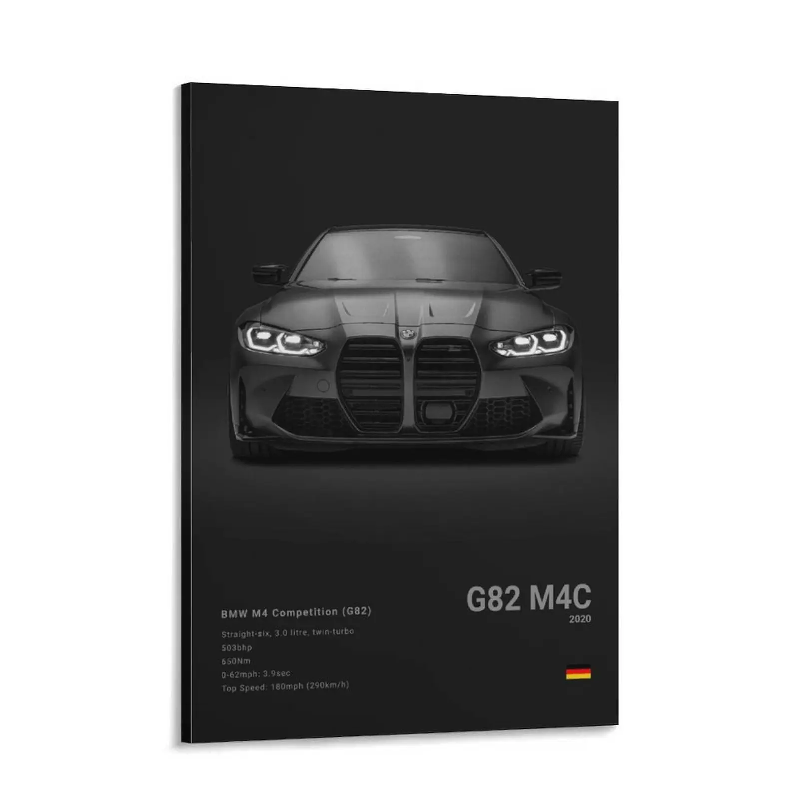 BMW M4 Competition (M4C) Retro Classic Racing Aesthetics Canvas Print Artwork, Aesthetic Wall Decoration, Ideal Gift for Men's Rooms, Stylish Home Decor Poster