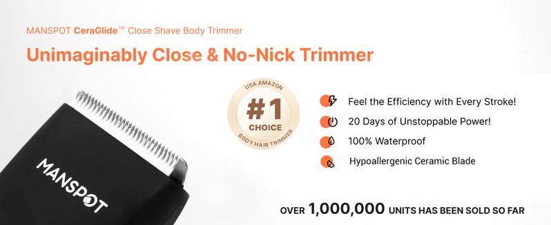 Manspot Premium Electric Body Hair Trimmer for Men - Waterproof Wet & Dry Groomer, Rechargeable Cordless Clippers for Chest Back Arms - Gym Ready Travel Friendly Green Trimmer with Comfort Design-dealsforyoudays