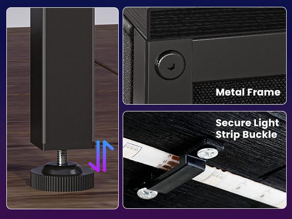 53” Gaming Desk with USB Charging Ports & LED Lights, Reversible L Shaped Desks Computer Corner Gamer Table with Power Outlets Monitor Stand Storage Shelves for Home Office Small Space, Black