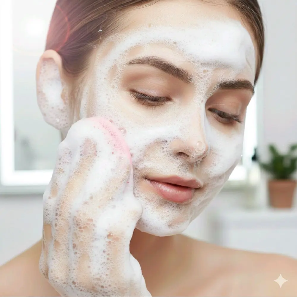 Soft Silicone Scrubber for Sensitive Skin & Acne Prone - Extra Suave Facial Cleansing Brush with Gentle Bristles