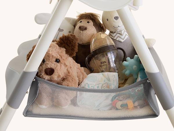 HARPPA 6-in-1 Convertible Baby High Chair, Foldable Highchair with Removable Tray, Baby Feeding Chair With Harness & Storage Basket, Toddler Gift, Baby Items