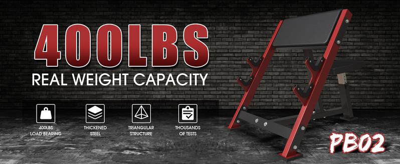 Mikolo Preacher Curl Bench with 2 Bar Holders for Home Gym - Seated Arm Isolated Barbell Dumbbell Bicep Station for Muscle Training Equipment