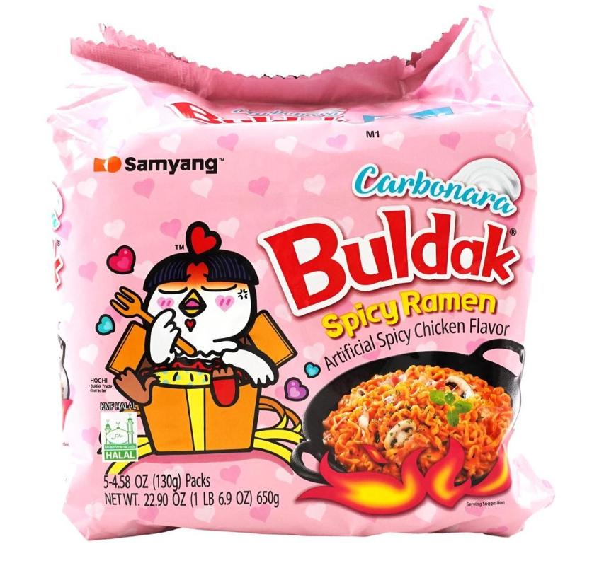 SAMYANG Buldak Ramen Korean Carbonara Stir-Fried Carbonara Hot Chicken Flavor - 5 Packs* 4.58 oz Spicy Cheese Chicken Ramen Noodles Food Instant Packaged Pansit,SAMYANG Buldak Ramen,Hot Chicken Flavor with Cheese,Spicy Chicken Artificial Flavor SAMYANG Buldak Ramen Korean Carbonara Stir-Fried Carbonara Hot Chicken Flavor - 5 Packs* 4.58 oz Spicy Cheese Chicken Ramen Noodles Food Instant Packaged Pansit,SAMYANG Buldak Ramen,Hot Chicken Flavor with Cheese,Spicy Chicken Artificial Flavor