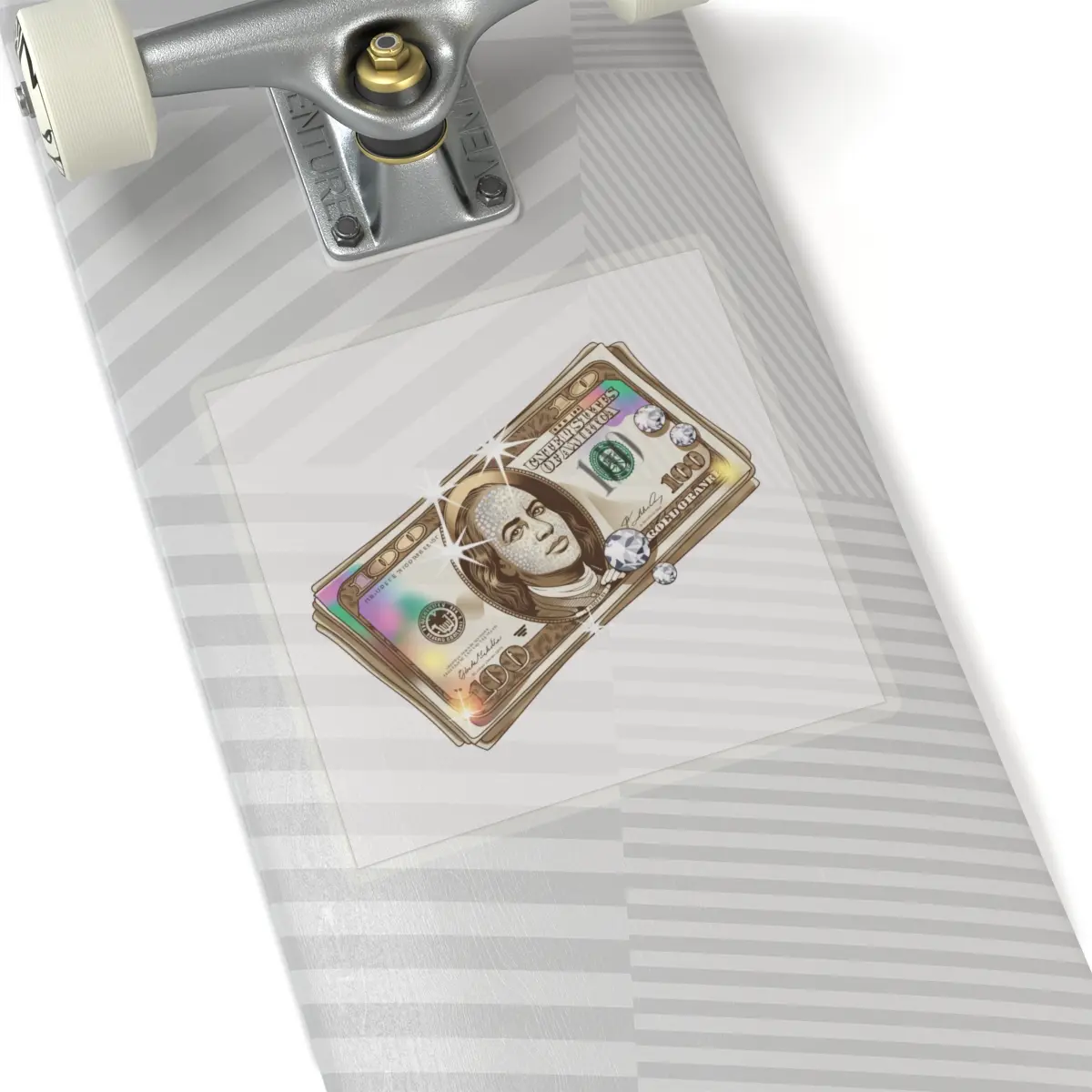 Shiny Dollar Bill Stickers Cute Laptop Decals Money Theme Art Fun Party Favors Gifts for Gamers Finance Enthusiasts Glossy Vinyl Eco-Friendly Inks