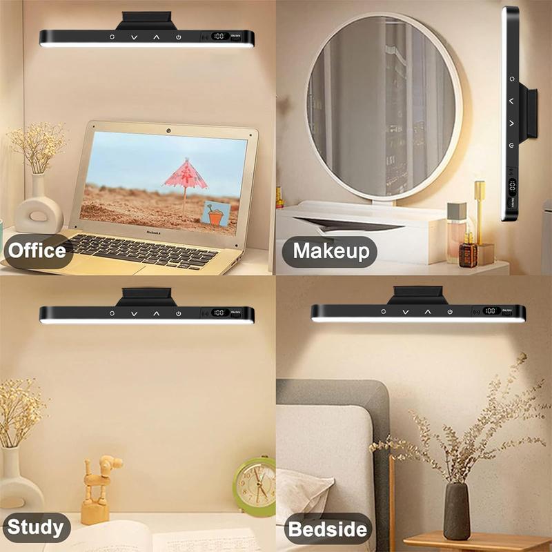 6W Under Cabinet Lighting with Remote Control, Rechargeable 4000mAh Vanity Light for Mirror, Adjustable Color Brightness, No-Drill Magnetic Light Bar for Bedroom,Bathroom,Kitchen,Closet,Desk