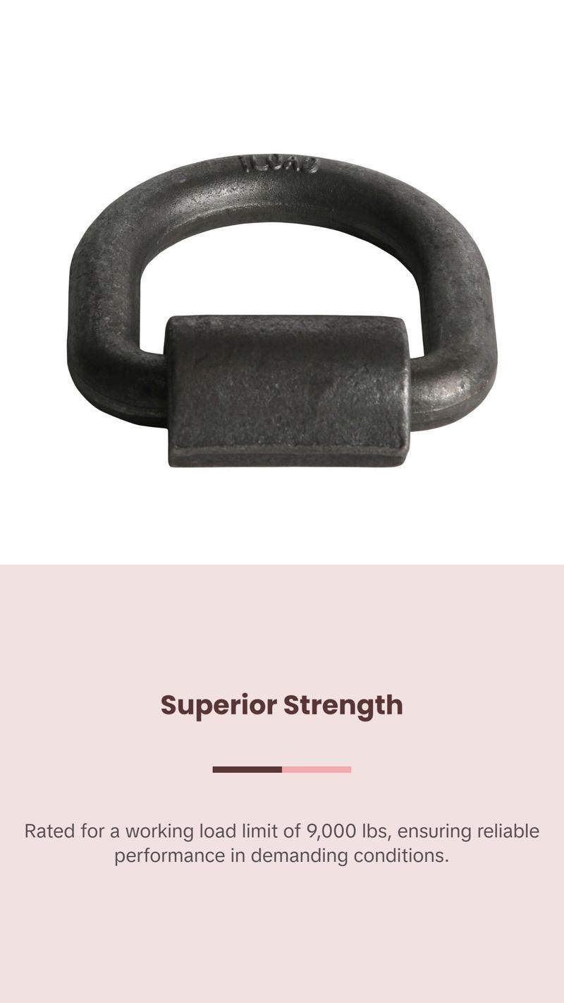 3/4" Forged Weld-On D-Ring - 9,000 lbs.