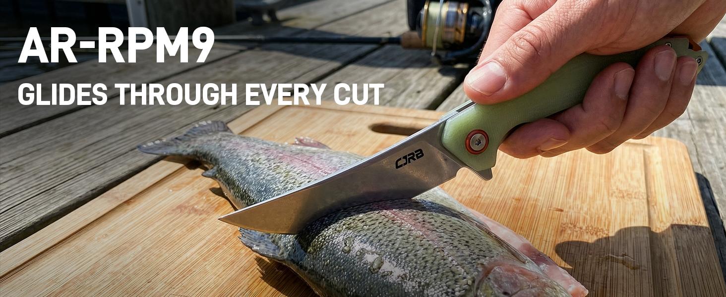 Cjrb Gobi Pocket Knife Glow In the Dark Version, AR-RPM9 Steel Blade G10 Handle, Stainless Steel Tool knife for Man, Camping and Emergency Survival Gear Cjrb Gobi Pocket Knife Glow In the Dark Version, AR-RPM9 Steel Blade G10 Handle, Stainless Steel Tool knife for Man, Camping and Emergency Survival Gear