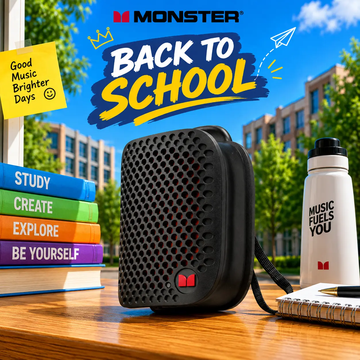 Monster Blaster Micro Wearable Bluetooth Speaker, Clip-on Wireless Speaker for Hands-Free Calls and Music, Small Portable Speaker for Workout, Cycling, Running, TWS Pairing, IPX7 Waterproof - TikTokShopBackToSchool,back to school,back to school haul
