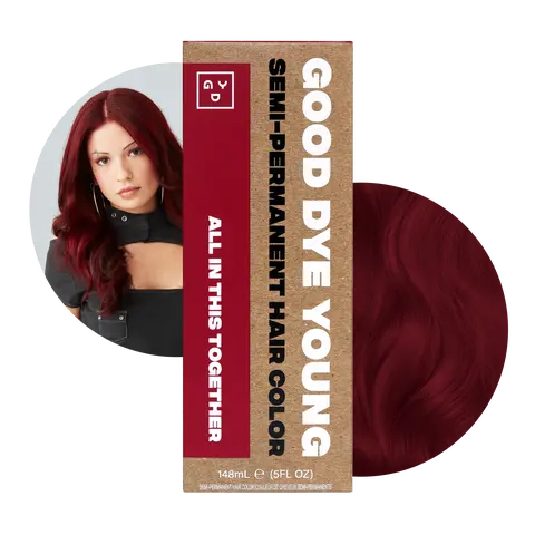 Burgundy Semi-Permanent Hair Dye – Good Dye Young All In This Together  | Vegan, Cruelty-Free, Non-Damaging, Conditioning Formula | 16–24+ Washes