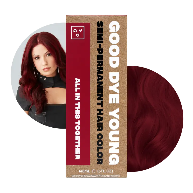 Burgundy Semi-Permanent Hair Dye – Good Dye Young All In This Together  | Vegan, Cruelty-Free, Non-Damaging, Conditioning Formula | 16–24+ Washes