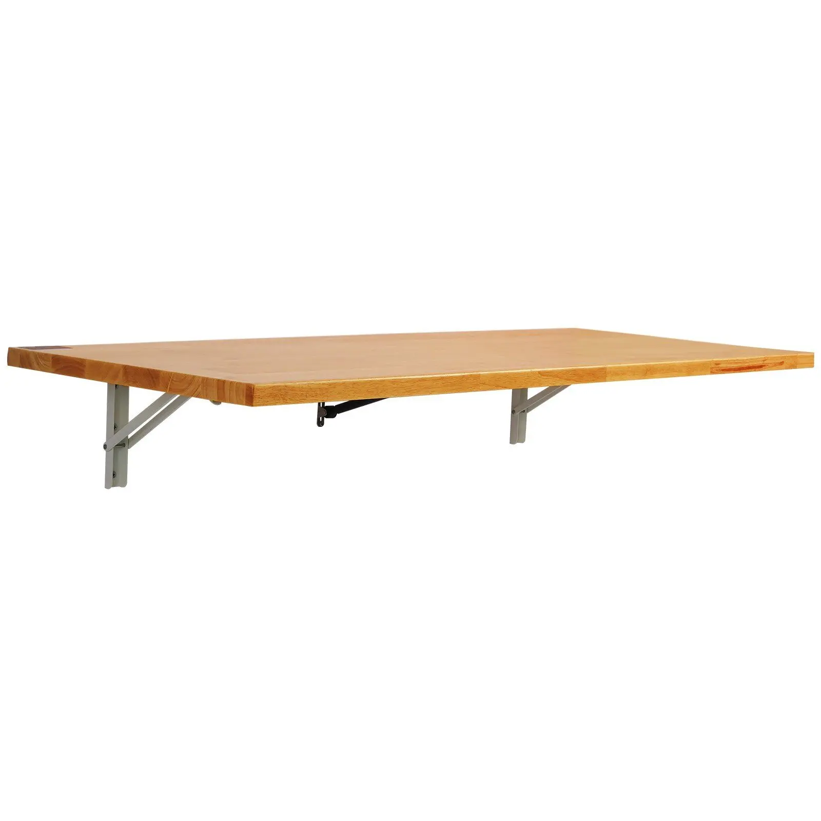 Rectangular Space-Saving Wall-Mounted Folding Wood Wall Table (47.24"x19.69"), Indoor Drop Leaf Desk with Iron Bracket, Easy Setup, Precise Positioning Paper, Room Decor for Home Office Small Spaces, Family-Safe Unit