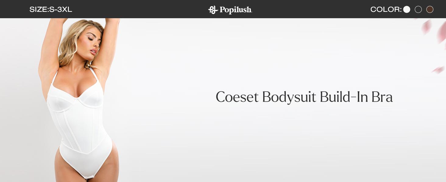 Popilush The Shapewear Bodysuit Corset Style Thong Bodysuits  Womenswear Tops Clothing Underwear Spaghetti Strap-Creator Live