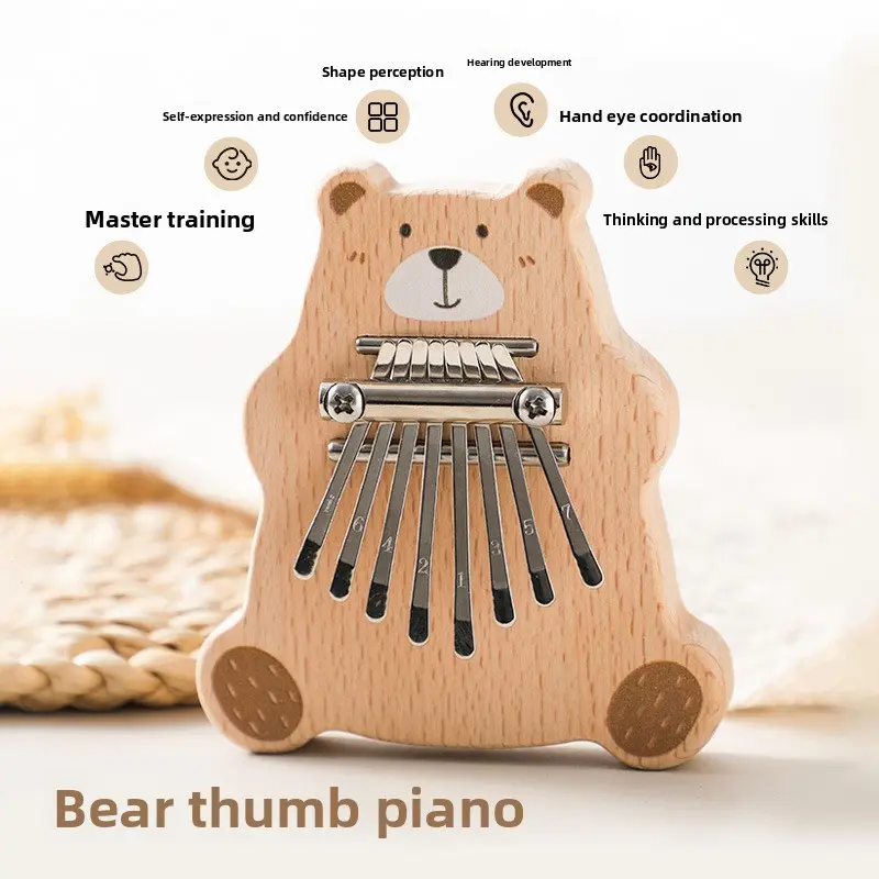 Orff Baby Early Educational Toy, Mini Bear Wooden Xylophone for Interest Cultivation & Rhythm Perception