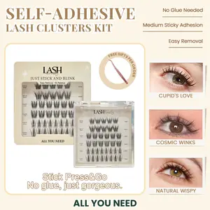 GIFT | Lashterally All You Need AU Lash Kit - 3 Styles in One Set with 38 Clusters - Travel Pack for Flawless Eyes - Handy & Compact Makeup Cosmetic Eyelash Extensions