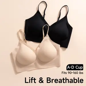HOTCOM Women's Valentine's Day Solid Wireless Seamless Bra, Soft Breathable Comfort, Versatile Style, Durable Shape Retention, Casual Lady Underwear Gift for Valentine's Day - Womenswear, Bridal summerwins,summerwins