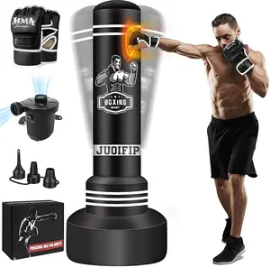 Freestanding Punching Bag for Adults, 70'' Boxing Bag with Stand Kicking Bag Heavy Bag with Boxing Gloves and Electric Air Pump, Women Men Kickboxing Bags for Beginners Training MMA Muay Thai Fitness