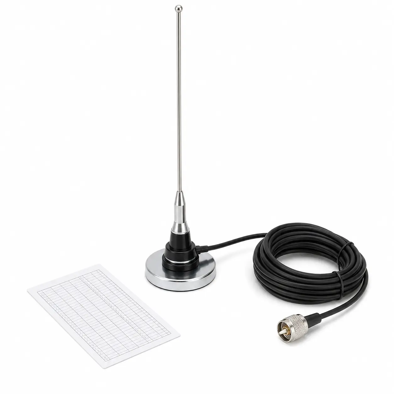 HOTTQUE NC450-NB70 UHF NMO Vehicle Antenna Kit Set (450kit), 400-520MHz Mobile 2-Way Radio Antenna with Magnetic Mount, 16.4ft Plug-In Cable & PL259 Plug Truck Antenna