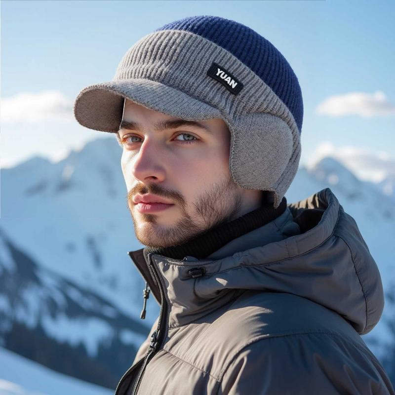 Velvet wool hat, ear protection knitted warm duckbill hat, cold and windproof warm ear protection hat