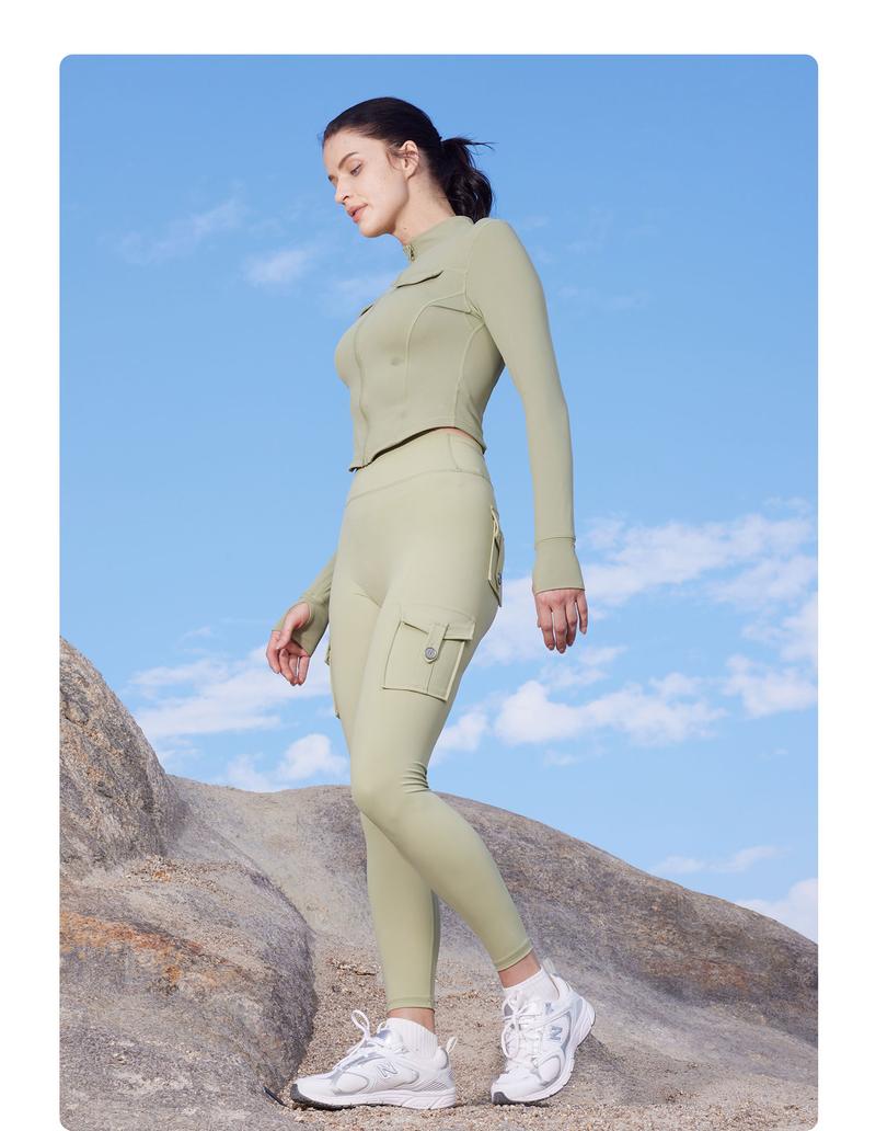 YEOREO CoreFlex High Waist Cargo Leggings for Women with Pockets Seamless Scrunch Butt Lift Yoga Gym Tights Fitness Pants