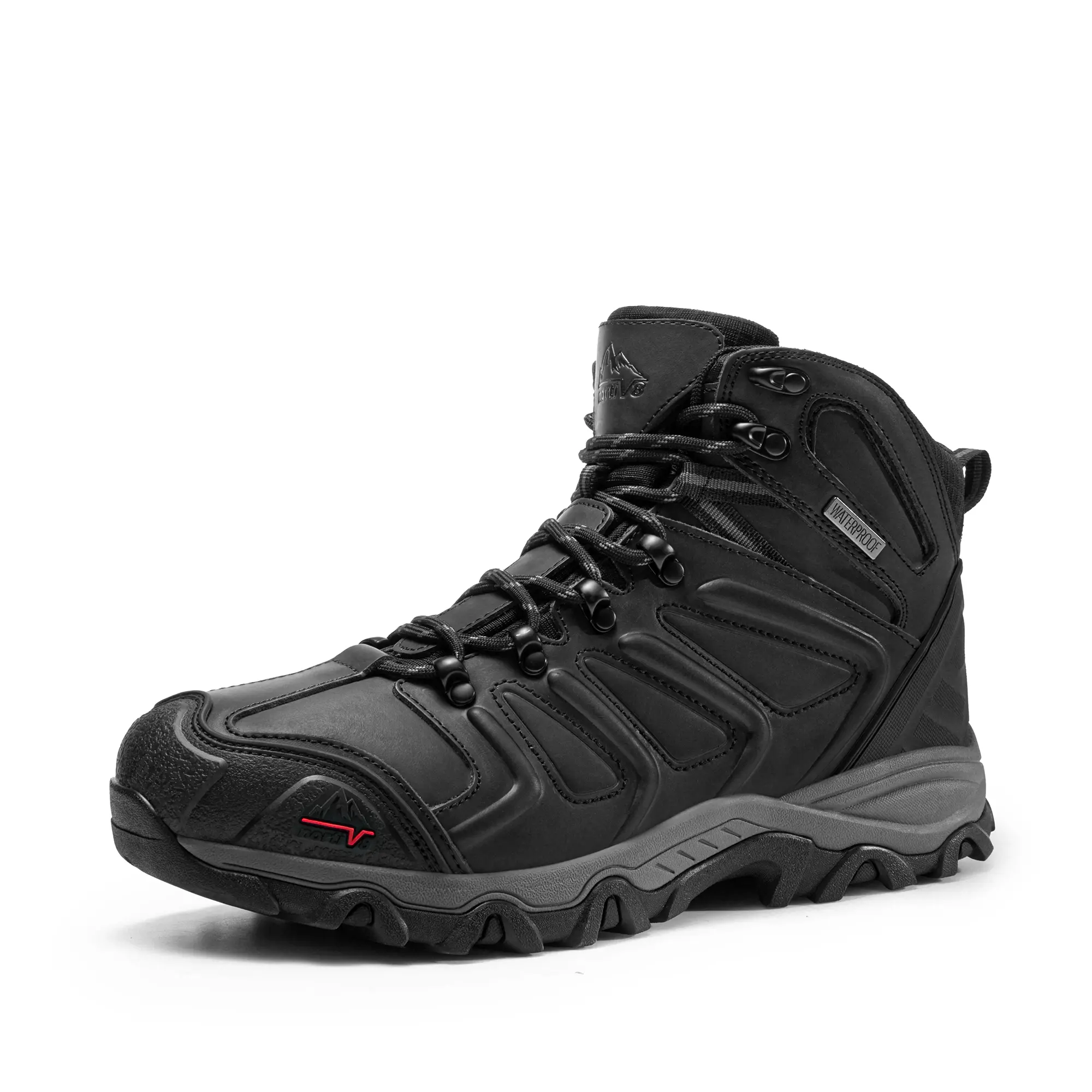NORTIV 8 Men's Waterproof Ankle-High Hiking Boots, Lightweight Trekking & Camping Shoes with Shock-Absorbing EVA Midsoles for Outdoor Hunting & Backpacking, Shock Absorb., Hiking Trips, Traveling, Flexible, Climbing, Slip-Resistant, Outdoor Trips