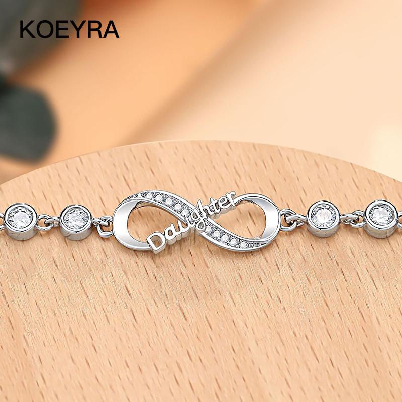 KOEYRA Infinity Love Heart Bracelets for Women Girls Birthday Christmas Valentine's Day Jewelry Gifts for Mom Daughter with Inspirational Message Card