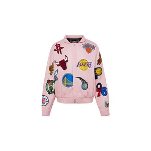 NBA COLLAGE VEGAN LEATHER JACKET Pink "COLLAGE PINK" NBA 201 PNK