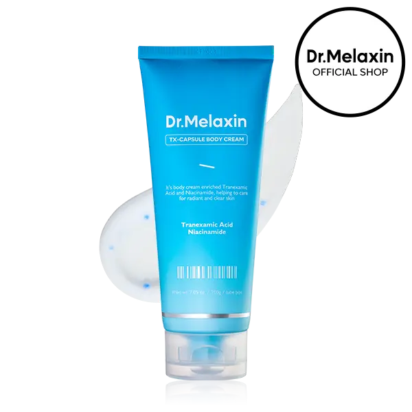 [Dr.Melaxin Official] TX Capsule Body Cream – 99% Pure Tranexamic Acid & Niacinamide Capsule for Body Dark Spots, Uneven Skin Tone & Dullness | Soft Burst, Silky Non-Greasy Brightening Body Lotion 200g