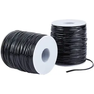 PandaHall 2 Rolls 100m/109 Yards Plastic Lacing Cord 2.3mm Lanyard String Beading Cords for Jewelry DIY Craft Bracelet Necklaces Making, Black