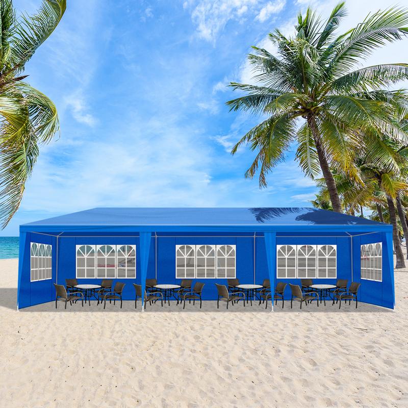 Outdoor Canopy 10 x 10/30ft, Party Tents with 0/5/7/8 Removable Sidewalls, Gazebo Shelter for Parties, Outside Waterproof Wedding Canopies