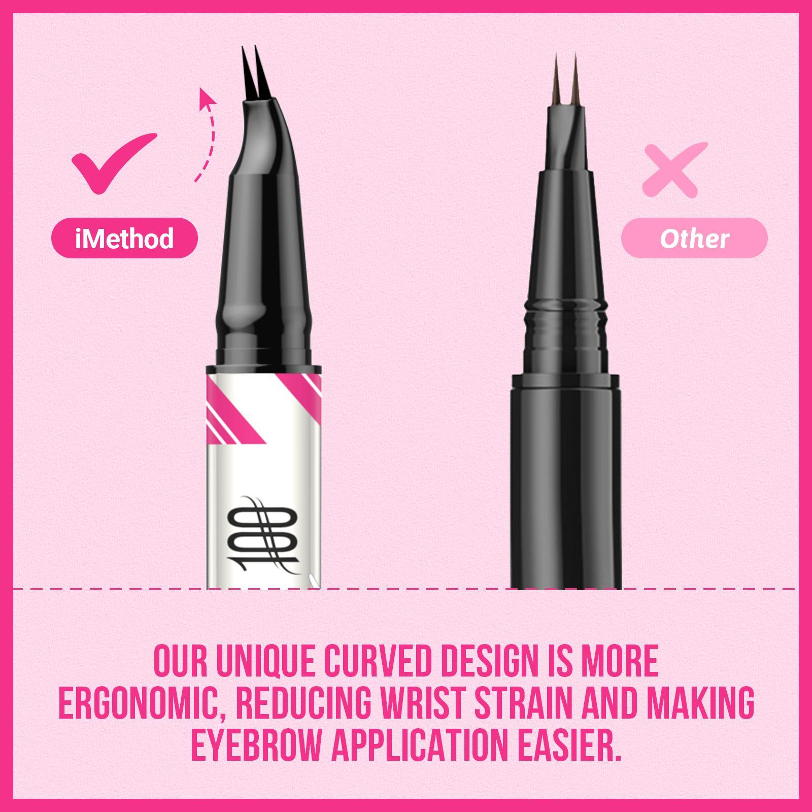 IMethod Best-Sellers Trending -Curved Eyebrow Pen - Microblading Brow Pencil, Micro-Fork-Tip Applicator & Eyebrow Pencil Magical 2-in-1 Dual-Ended Eye Brow Pencils for Women with 4-Fork-Tip & Precise Brush-Tip Makeup Blonde