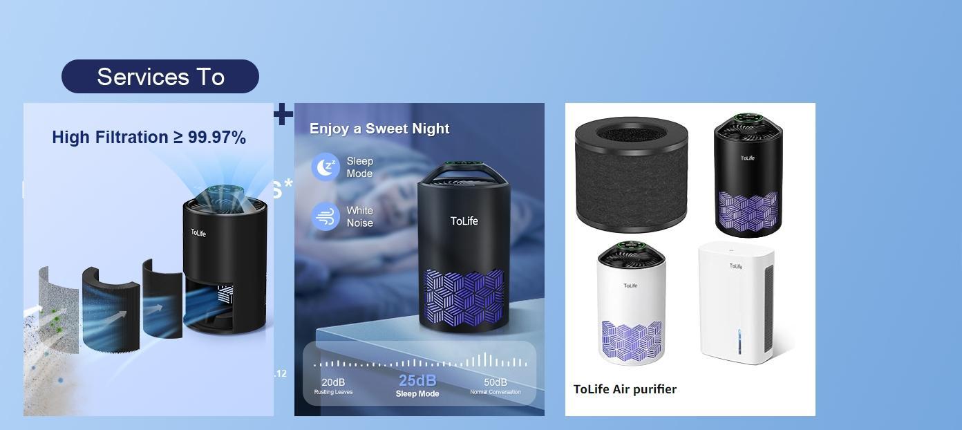 Tolife TZ-K1 Air Purifier Kills most Viruses Allergens/Dust/Germs GONE! Silent Baby-Safe Design  Pet-Friendly  | Limited Stock!  Shop Now!