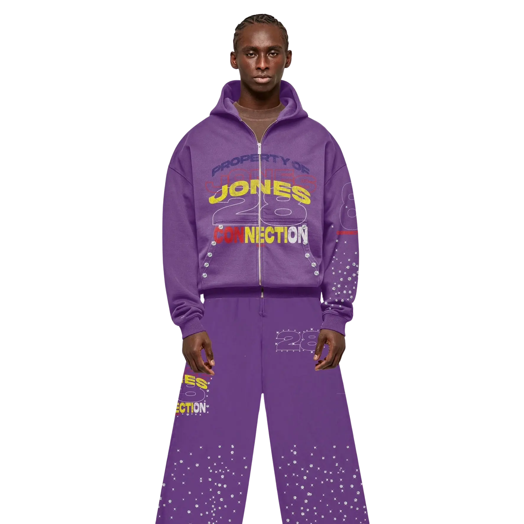 Purple Rhinestone Sweatsuit