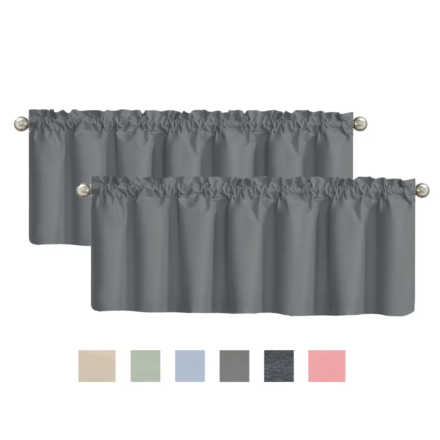 2 Pieces Full Blackout Short Curtains, Durable, Heat Insulation, Soundproof, Thickened, Cold Resistant, Suitable for Living Room and Bedroom - Lightweight Drapery Style Curtains