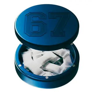 ZPACK Magnetic Zyn Metal Can, 67 Six Seven logo, Holder, Metal EDC Container, Carved Pouch Tin with Magnetic Closure, Aluminum Container, Slim Pouch Can, Gift for Him – 67 logo, Metal Storage Jar