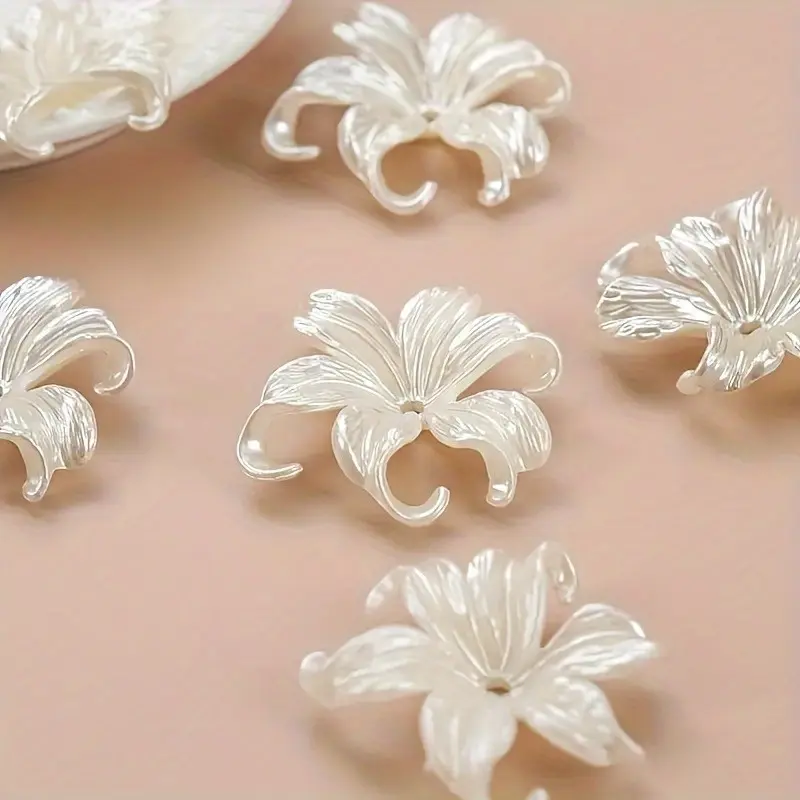 30pcs Iris Flower Plastic Beads for DIY Jewelry Making Diy Craft Embellishments - Ideal for Handcrafted Necklaces, Earrings & Keychains, Jewelry Making Supplies, Decorative Beads