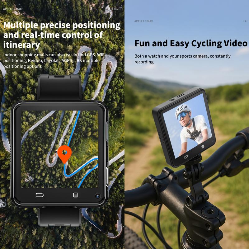 LOKMAT Smartwatch, Android 11 System, 64GB Storage, Dual Camera, Sim Card Support, 2.64 Inch Large Screen, GPS Real-Time Navigation, Detachable Case,Download Apps,Video Call,Voice Call,Recording,Tack Photos,Play Games