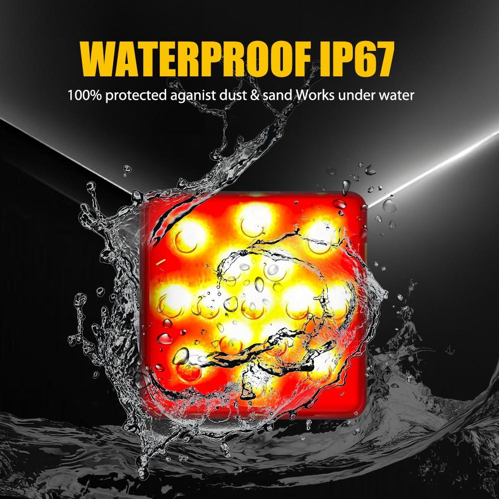 AUXITO Red Lens 15-LED Tow Hitch Receiver Strobe Brake Light For Truck SUV 2-Inch Hole