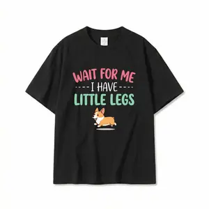Wait For Me I Have Little Legs Viral Corgi Shirt Aesthetic Cute Puppy Graphic Top Kawaii Pet Owner Apparel Funny Meme T-Shirt for Women Men Oversized Comfy Streetwear Tee Trendy Dog Lover Crewneck Daily Casual Outfit concert