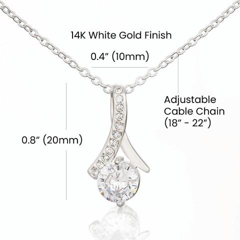 Soulmate Rose Box Set with 14k White Gold Alluring Beauty Necklace Eternal Rose Valentine's Day Gift for Girlfriend Wife
